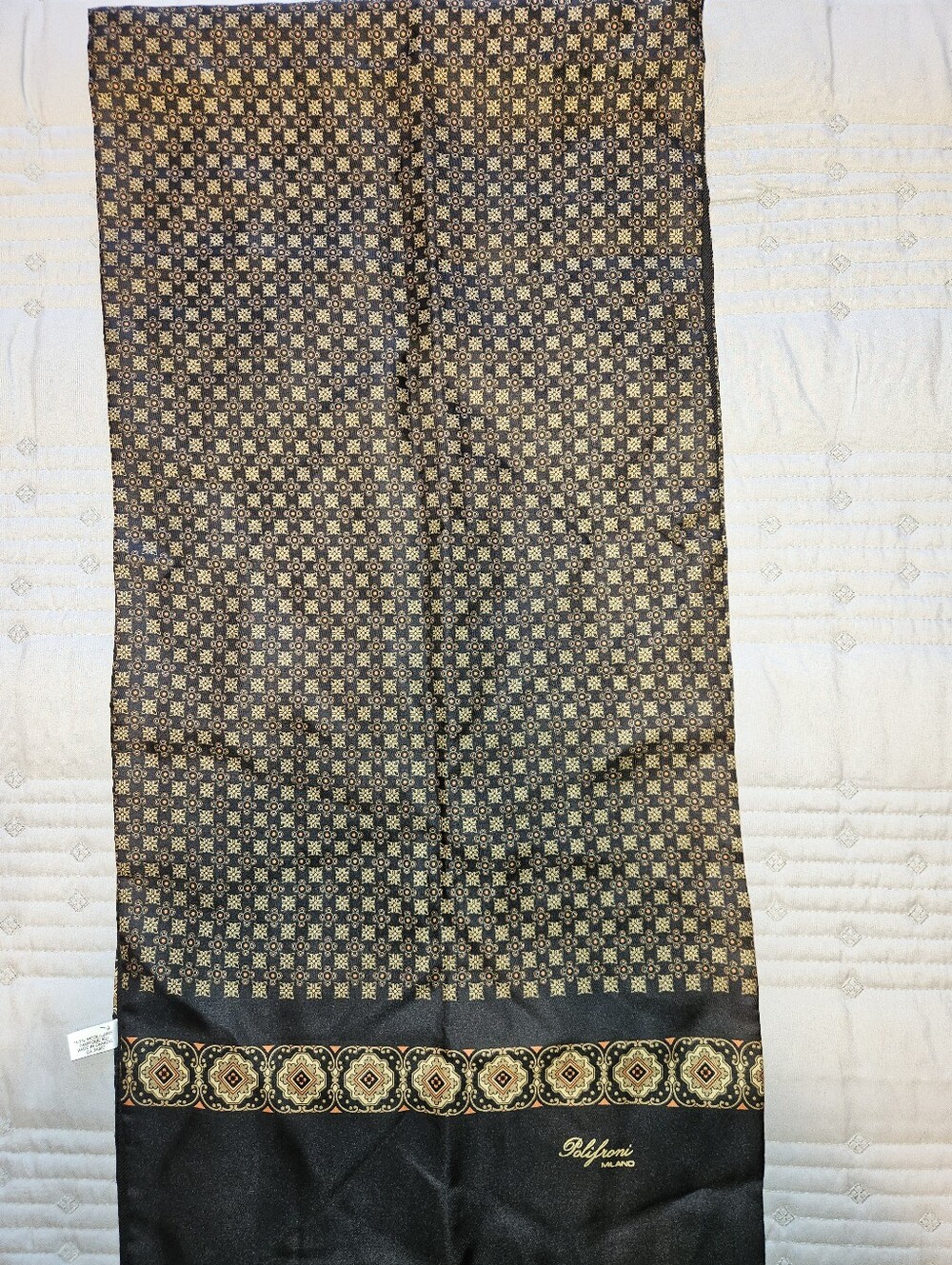 Luxury Black & Brown Patterned Men's Scarf